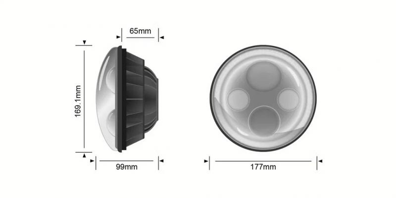 Preview: STEDI 7Inch Iris LED Headlight - Chrome (5700K)